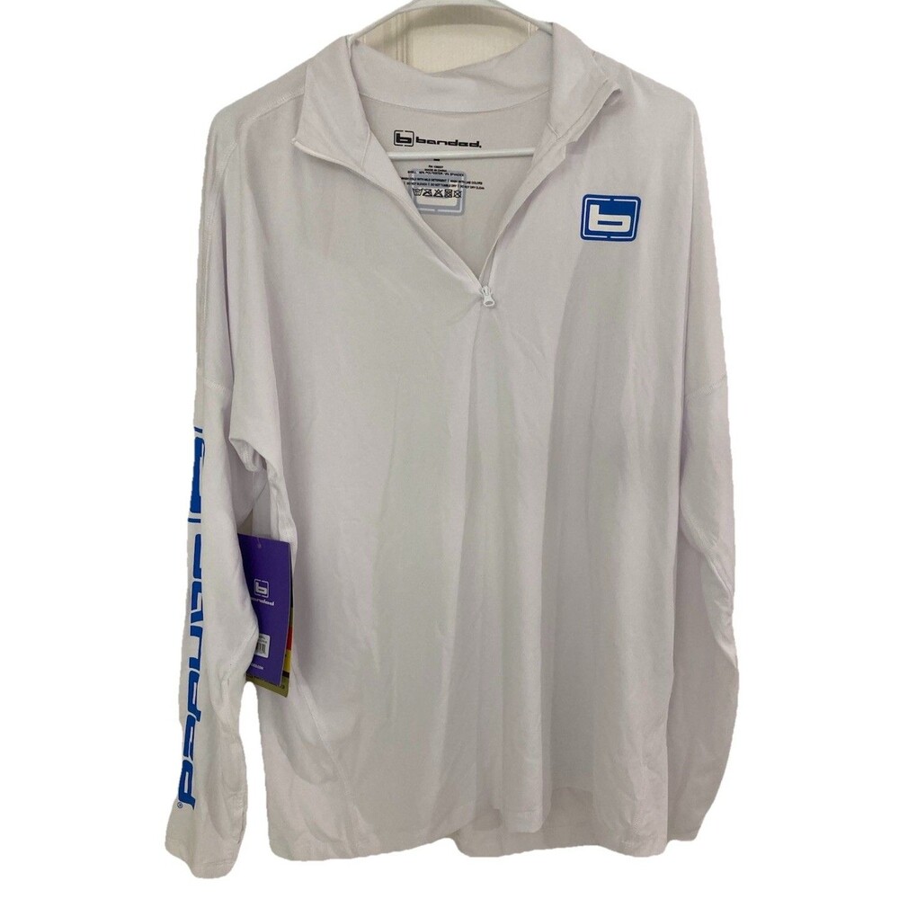 Women's Banded Performance Adventure 1/4 Zip Pullover Wicking White Sz Large NWT